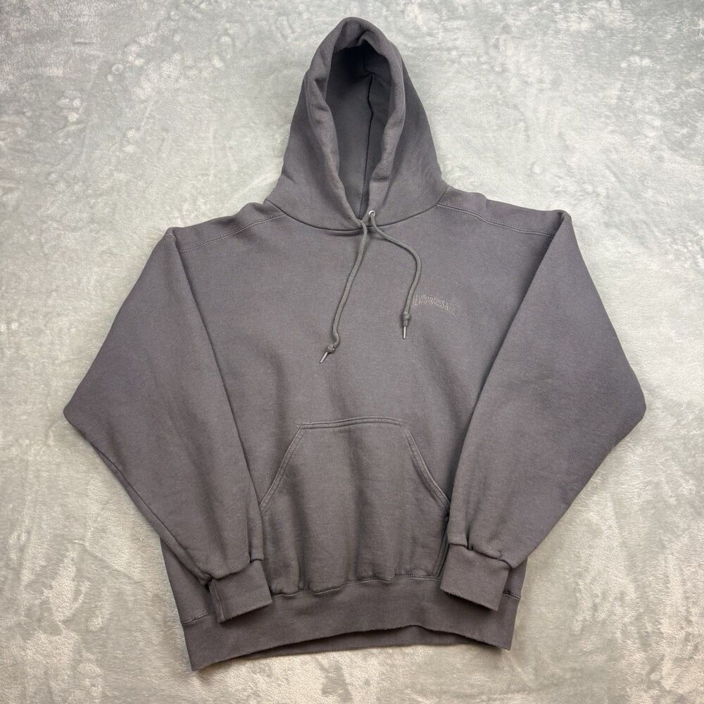 Vintage Levi’s Strauss & Co Hoodie Men’s Large Gray Made in USA 90s Pullover